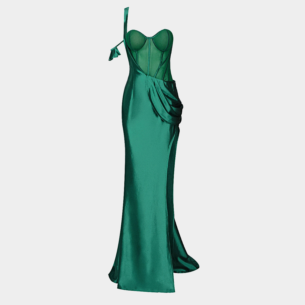 One Shoulder Satin Backless Maxi Dresses Thusfar