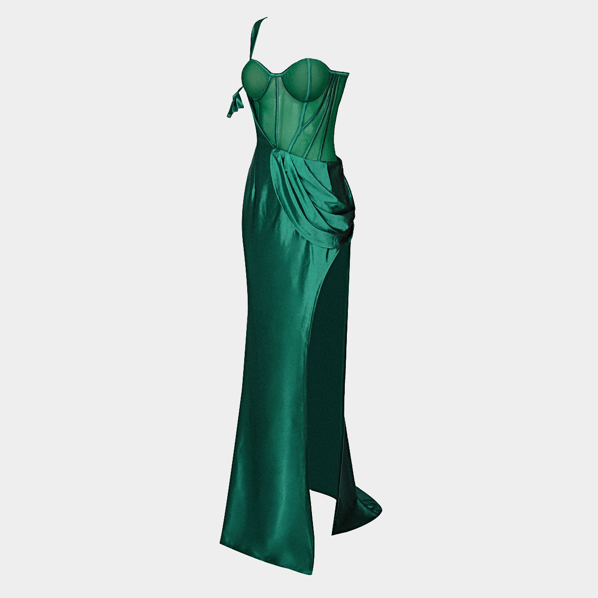 One Shoulder Satin Backless Maxi Dresses Thusfar