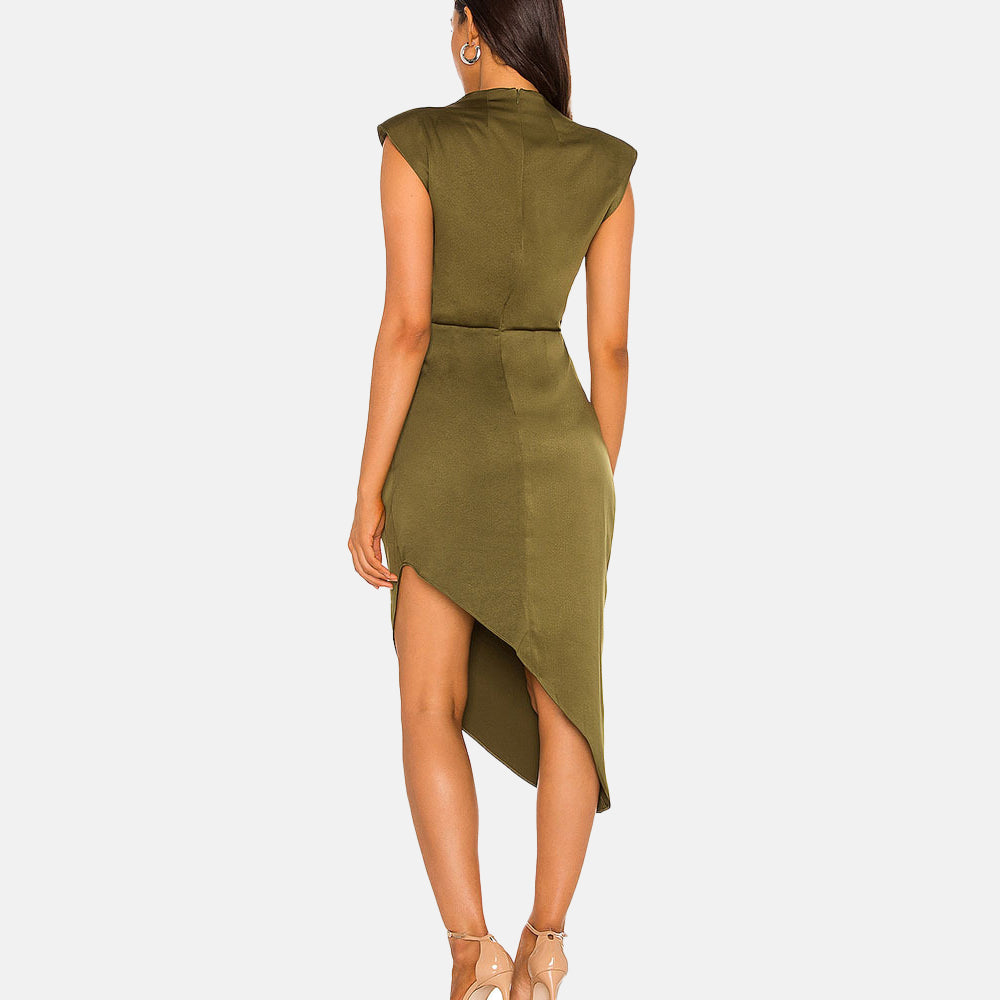 Sleeveless Irregular Diagonal Midi Dress Thusfar