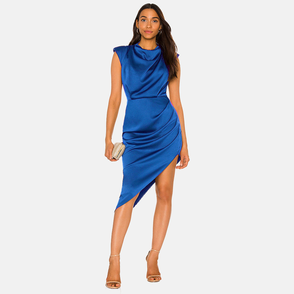 Sleeveless Irregular Diagonal Midi Dress Thusfar
