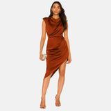 Sleeveless Irregular Diagonal Midi Dress Thusfar