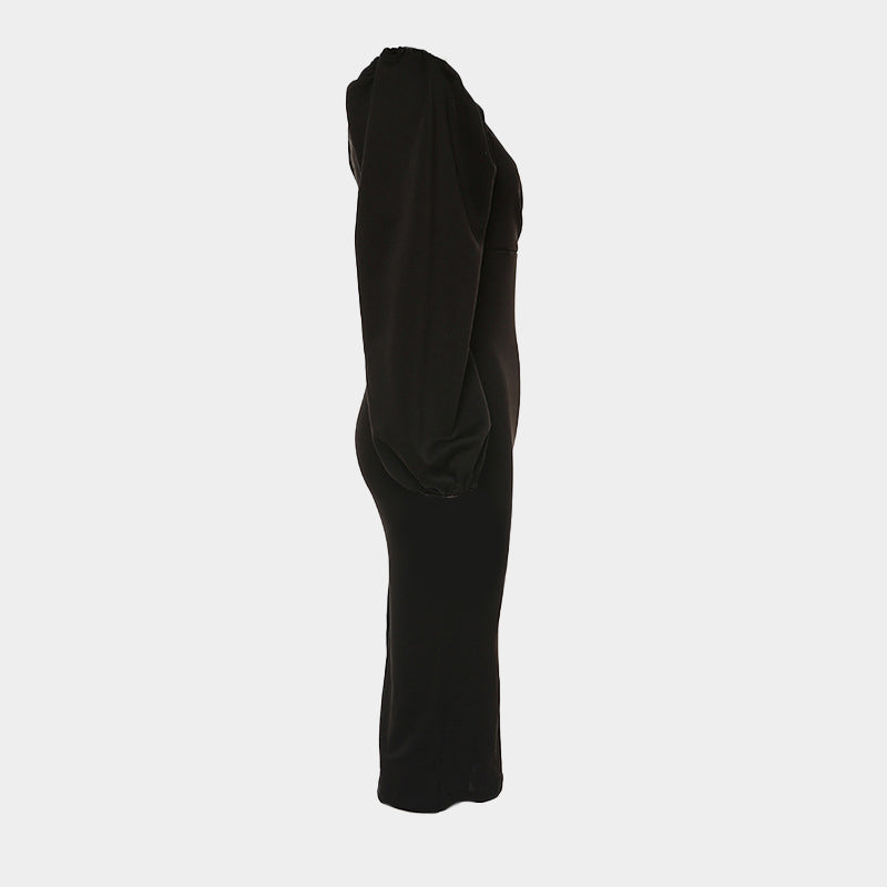 Alison Elegant Latern Sleeves Midi Dress Thusfar