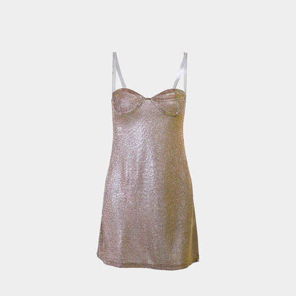 Bright Silk Diamond Mini Dress Thusfar