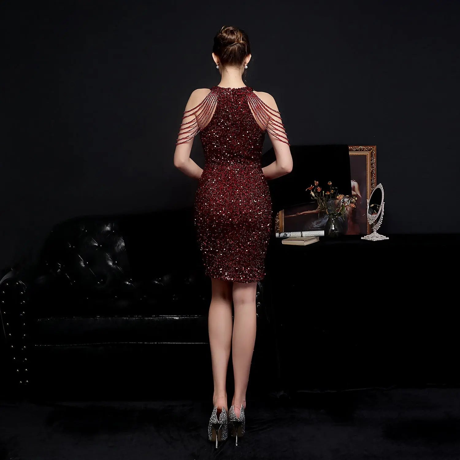 Cheryl Off Shoulder Sequin Mini Dress Thusfar
