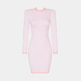Pink Jacquard Mini Dress