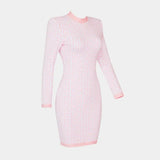 Pink Jacquard Mini Dress Thusfar