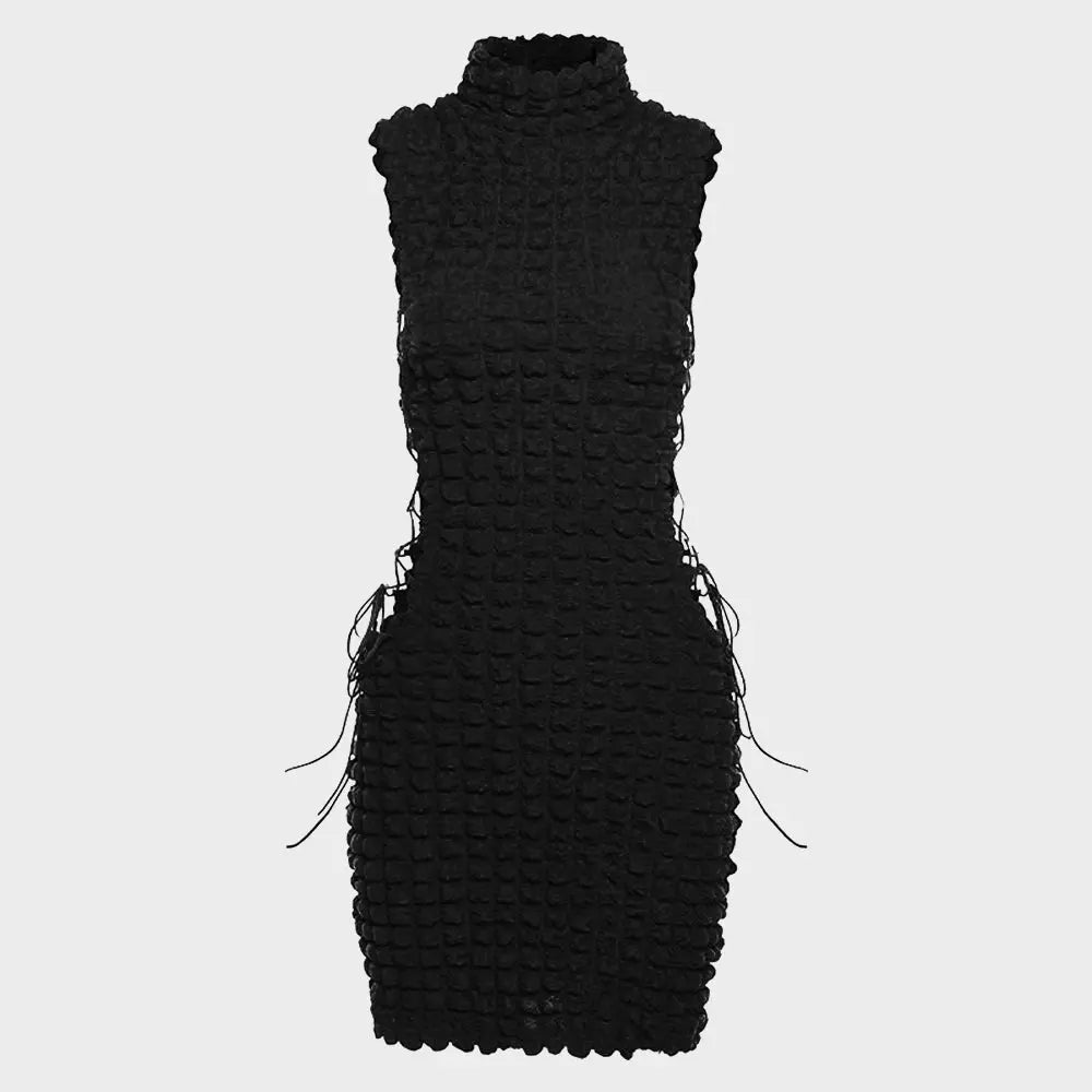 Side Bandage Hollow Out Mini Dress Thusfar