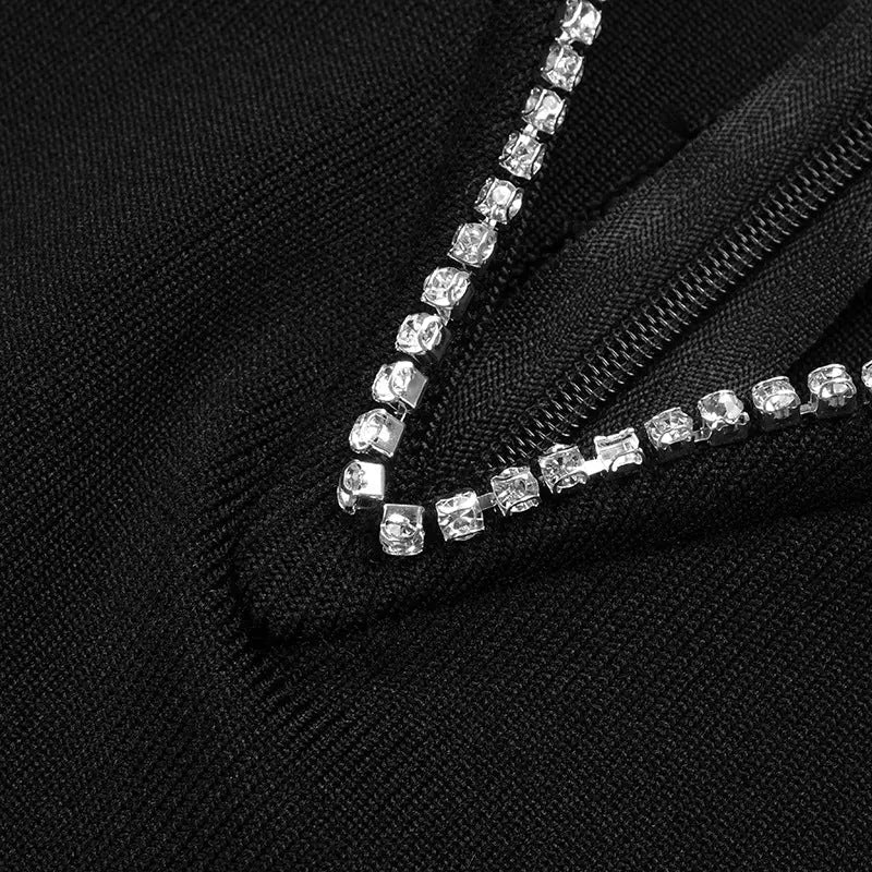 Strapless Diamante Backless Maxi Dress Thusfar